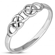 Light Scottish Style Celtic Knot Sterling Silver Ring, rp667